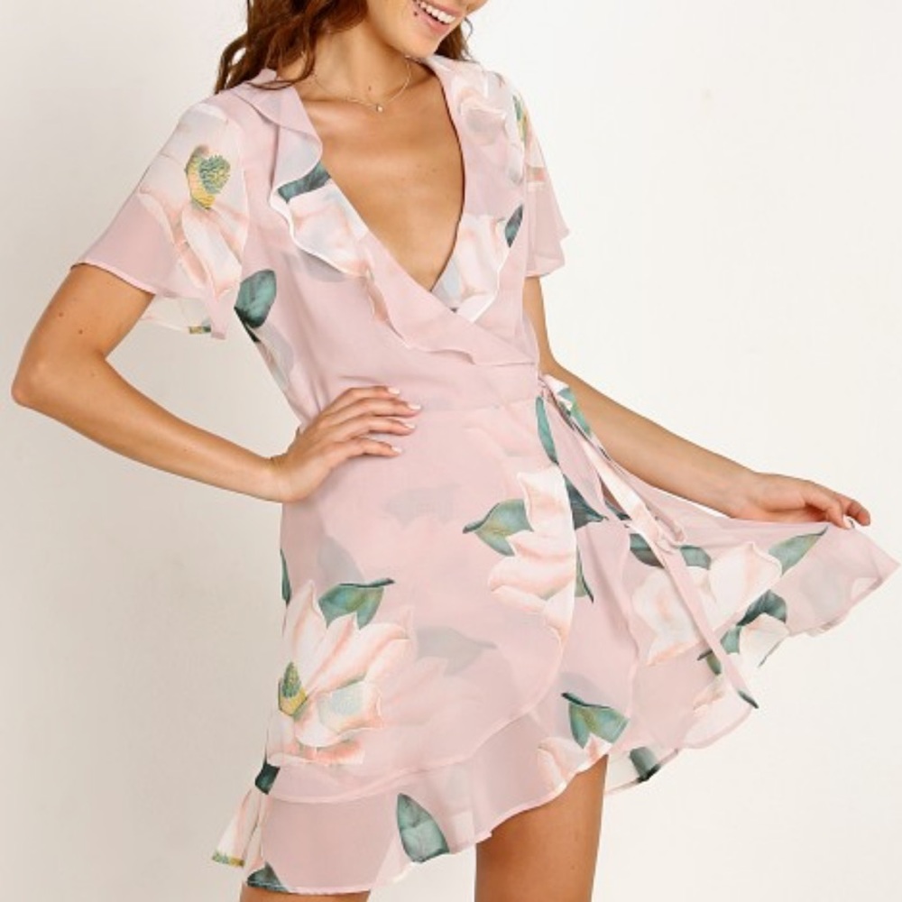 Show Me Your MuMu Winnie Wrap Dress Souther Magnolia Size Small EUC